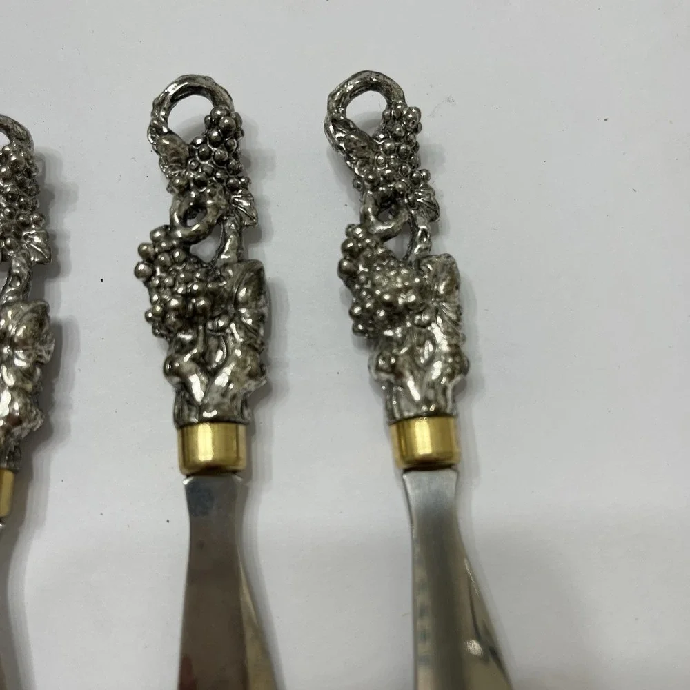 Vintage Arthur Court Spreaders Stainless Steel Grapes & Vine Pattern 5